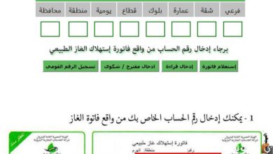 رابط وطريقة الاستعلام عن فاتورة الغاز الطبيعي