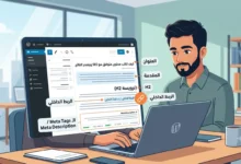كاتب محتوى يقوم بتحسين المقالات باستخدام أدوات SEO لتصدر صفحة نتائج البحث الأولى