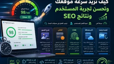 أهم طرق زيادة سرعة الموقع، مثل تحسين الصور، تفعيل الكاش، استخدام CDN، اختيار استضافة سريعة، وتقنية Lazy Load لتحسين تجربة المستخدم ونتائج SEO.
