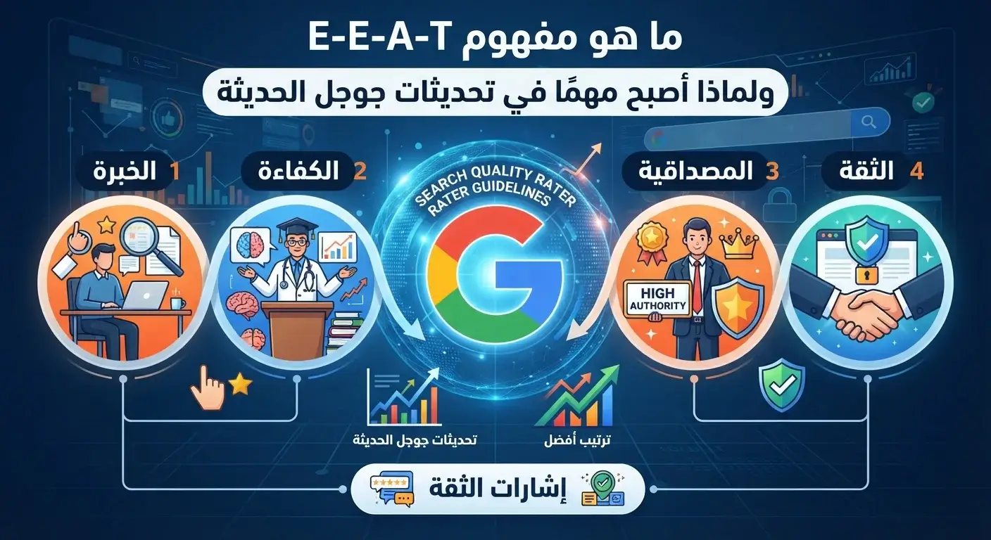 ما هو مفهوم E-E-A-T ولماذا أصبح مهمًا في تحديثات جوجل الحديثة؟