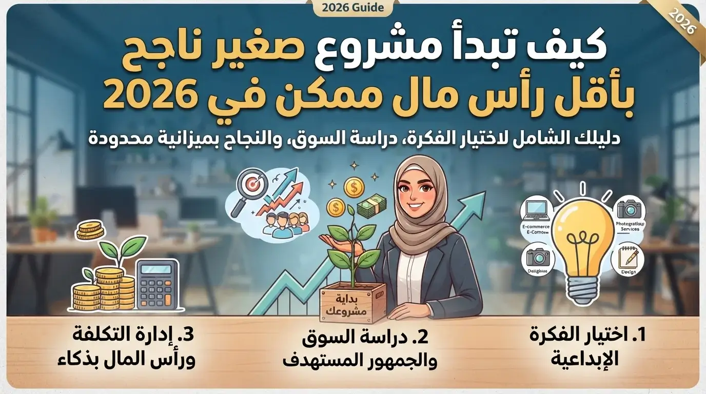 كيف تبدأ مشروع صغير ناجح بأقل رأس مال ممكن في 2026
