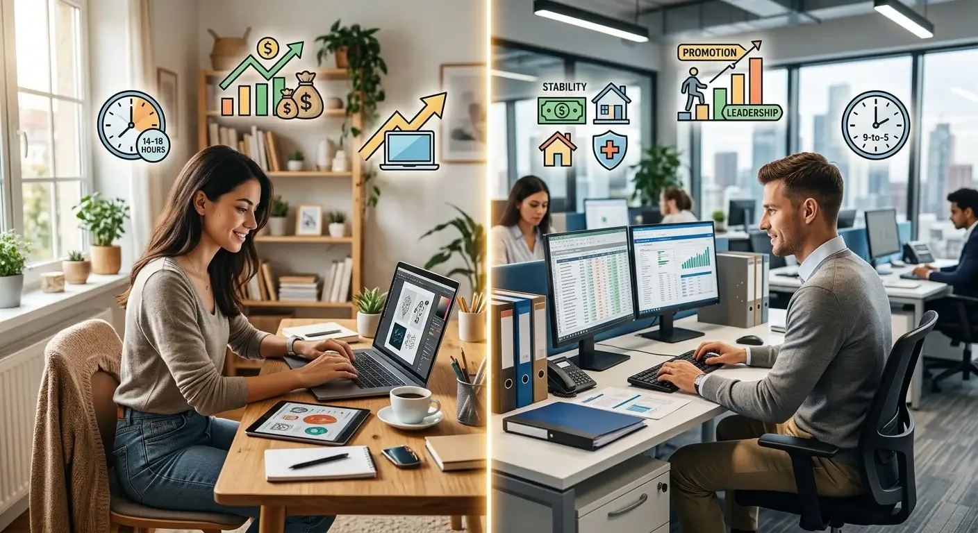 العمل الحر أم الوظيفة التقليدية أيهما أفضل لبناء مستقبلك المهني؟